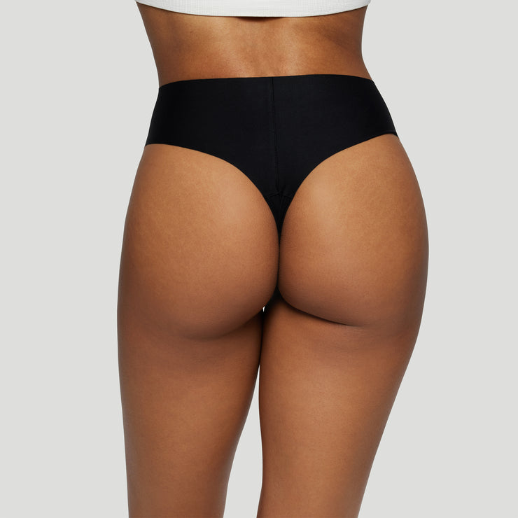 Jiv High Rise Thong Black