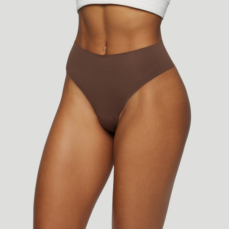 Jiv High Rise Thong Coffee