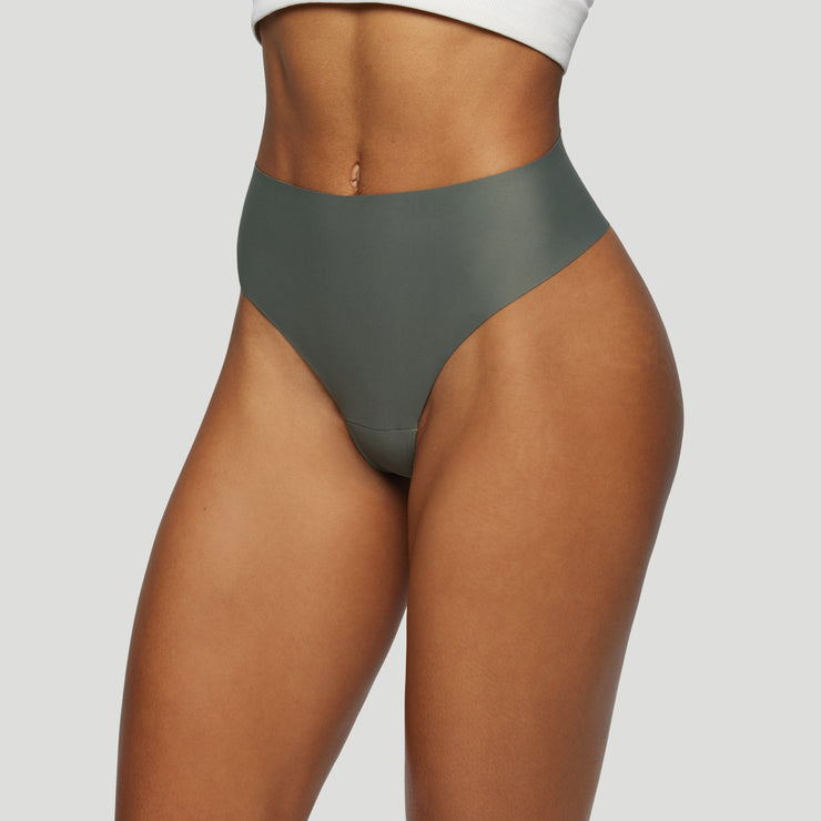 Jiv High Rise Thong Moss