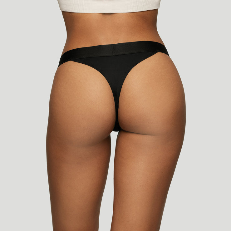 Jiv Low Rise Thong Black