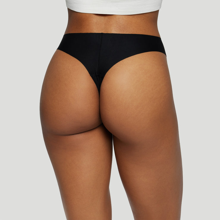 Jiv Mid Rise Thong Black