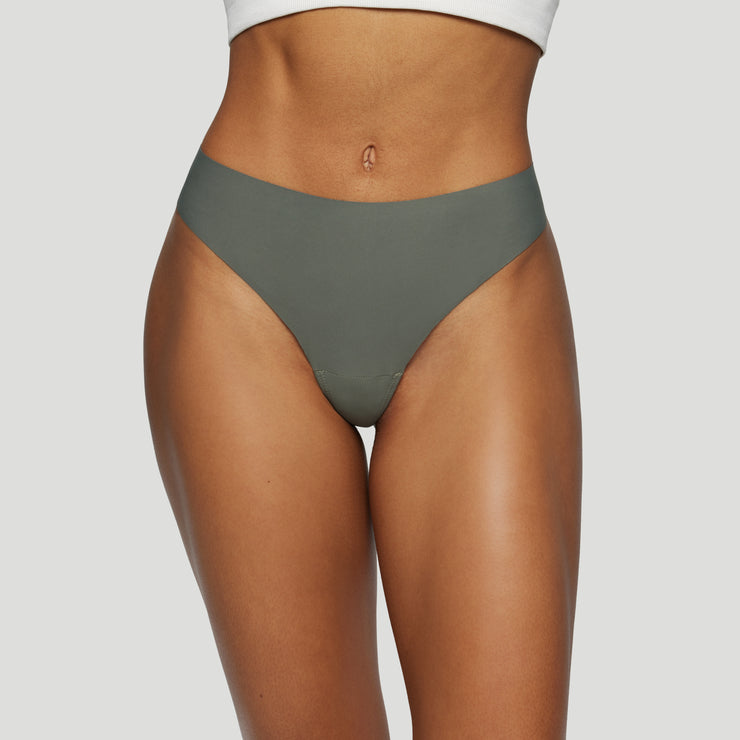 Jiv Mid Rise Thong Moss