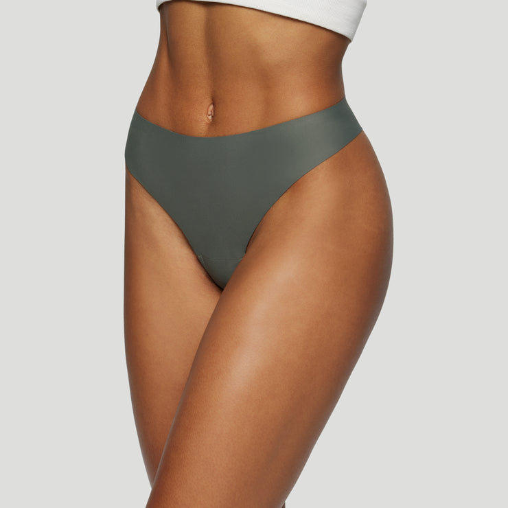 Jiv Mid Rise Thong Moss